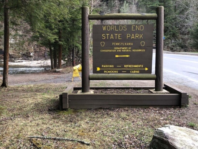 Public Lands Ride - 2021 - Loyalsock State Forest - Worlds End State Park - Worlds End State Park Sign