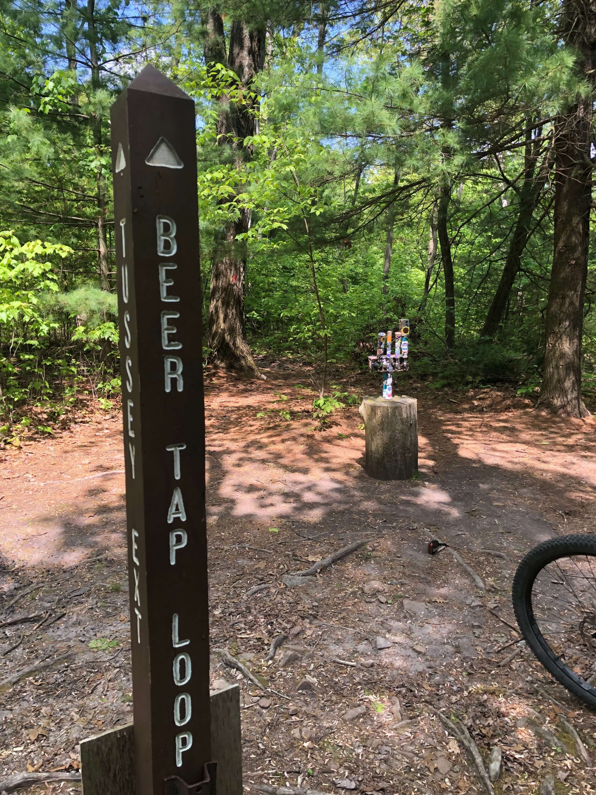Social Media Shares: Rothrock State Forest Gravel/MTB Route w/ Tussey Ridge Trails - Beer Tap Loop Sign
