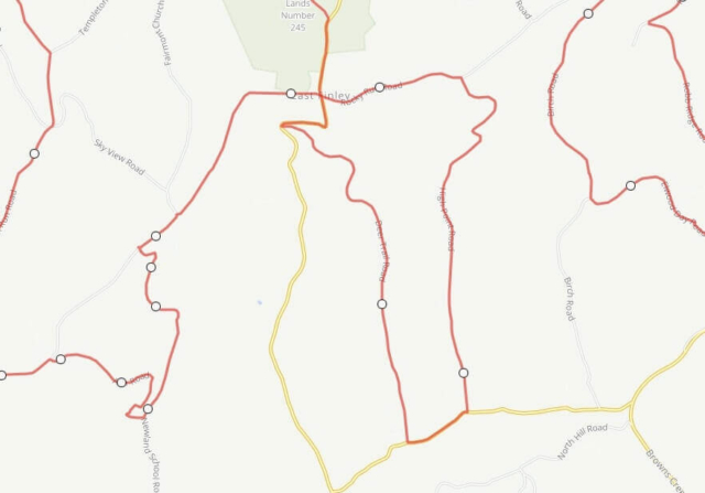 Claysville Gravel Route - Shave 6 miles or so. Rather than make a right onto East Finley Drive at mile about mile 51.8, make a left instead.