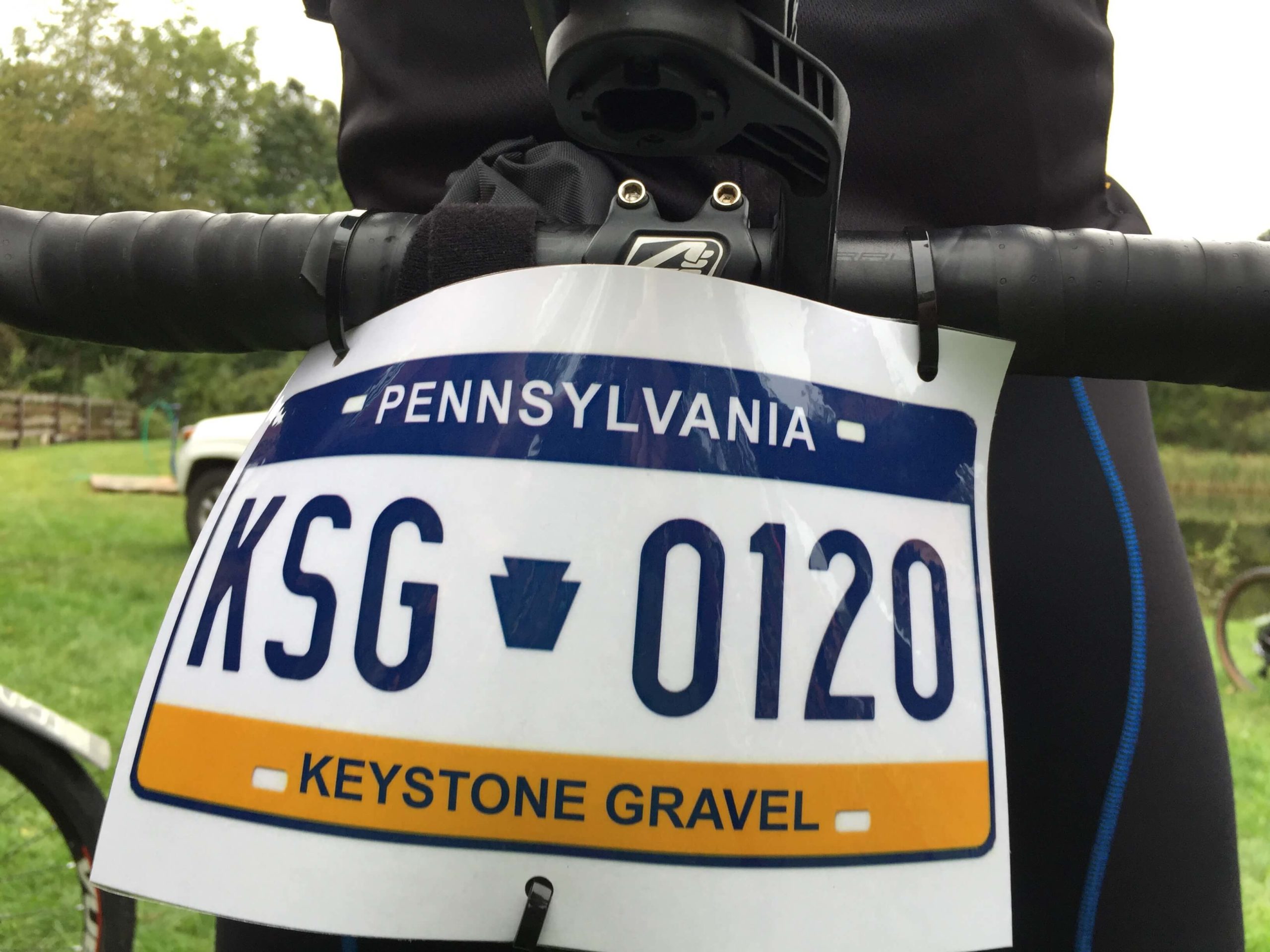 Keystone Gravel - Number Plate on Bike Close up