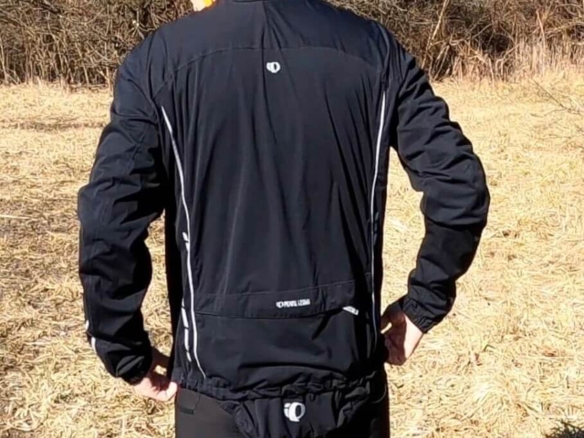 Pearl Izumi Rain Jacket - Back w. Tail Down