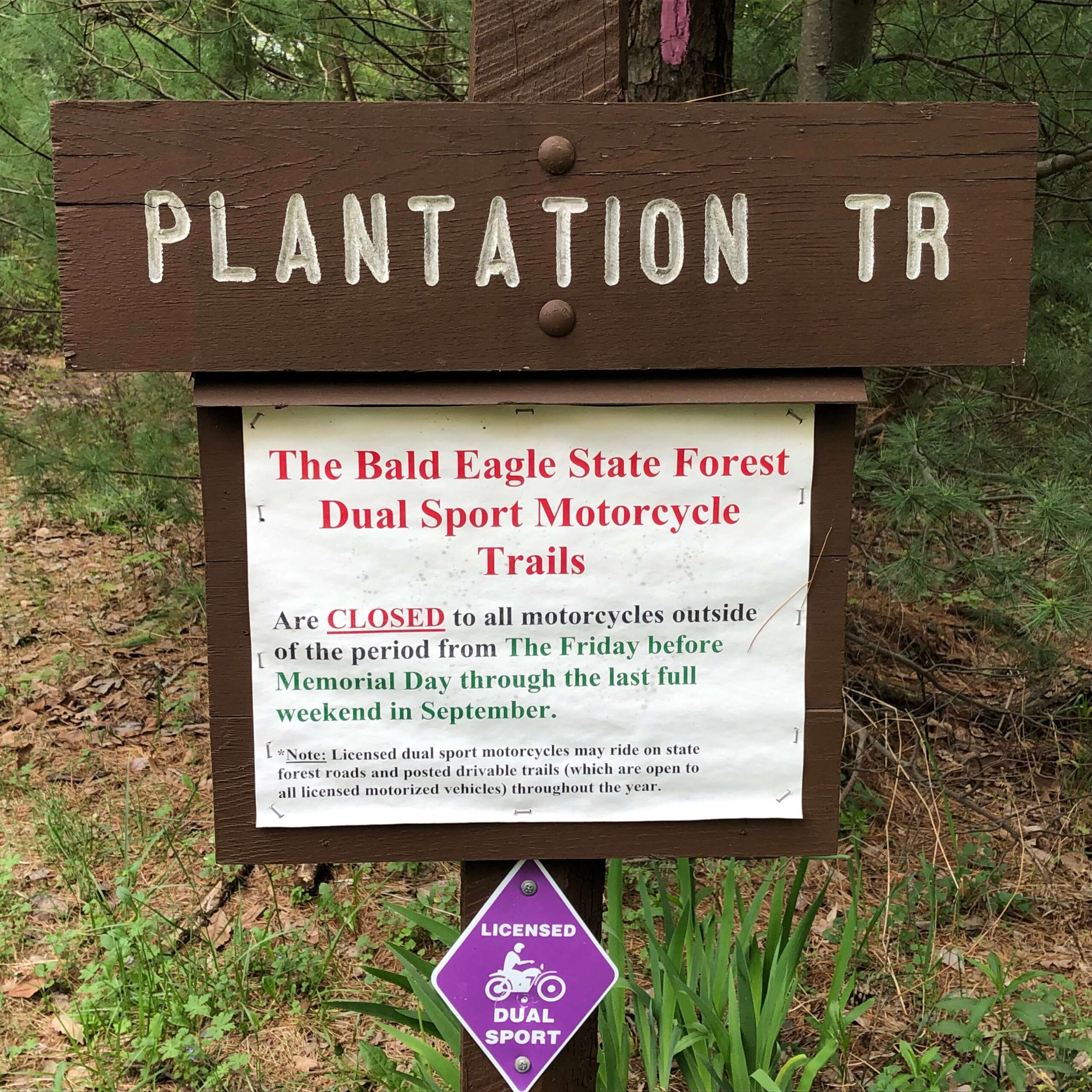 Griz Guides Seven Mountain Enduro Epic Route - Plantation Trail Sign