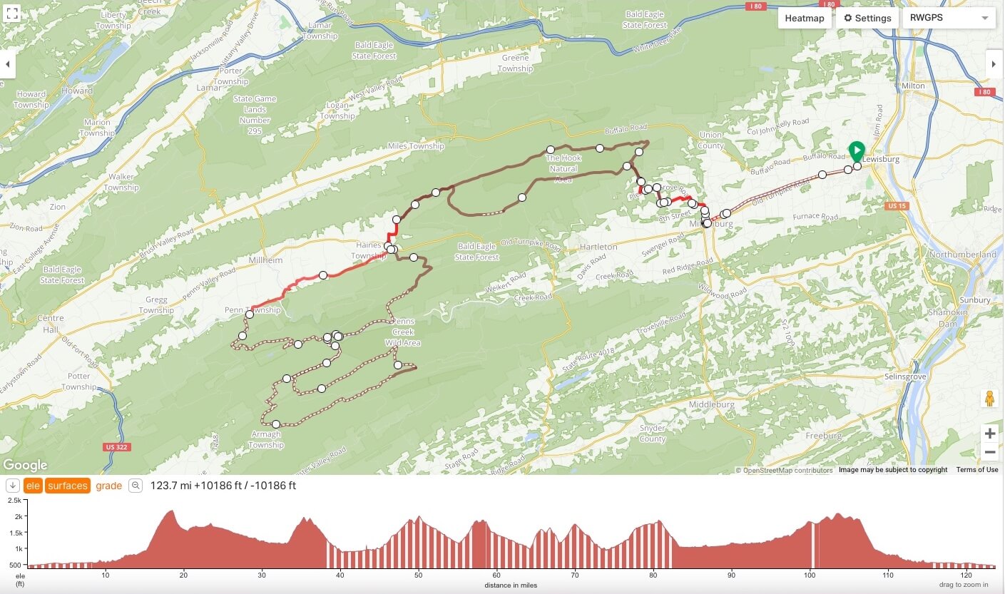 unPAved of the Susquehanna River Valley 2021 Final Course Changes